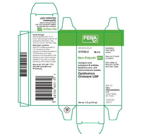 Fera Pharmaceuticals Neo-Polycin HC Carton Label