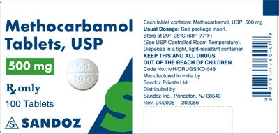 Methocarbamol 500 mg Label