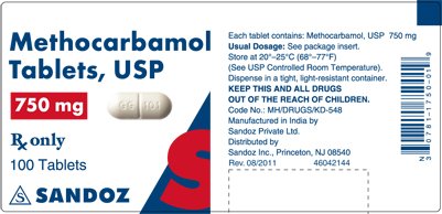 Methocarbamol 750 mg Label