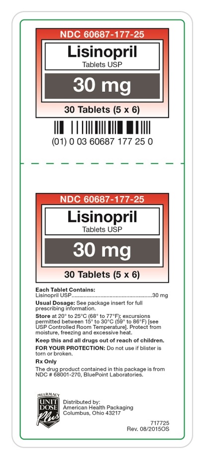 Lisinopril Tablets USP 30 mg label