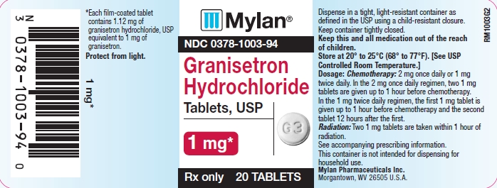 Granisetron HCl Tablets 1 mg Bottles
