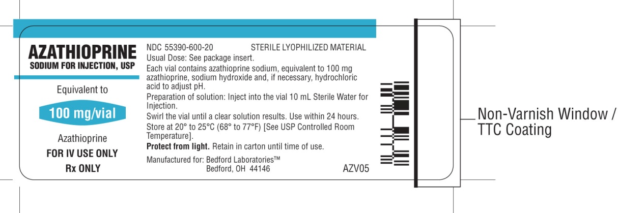 Vial label for Azathioprine 100 mg/vial