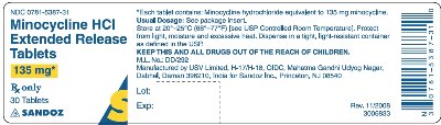 Minocycline HCl ER Tablets 135 mg, 30s