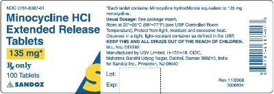 Minocycline HCl ER Tablets 135 mg, 100s