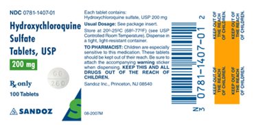 Hydroxychloroquine Sulfate 200 mg Label