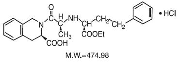 Quinapril hydrochloride structural formula