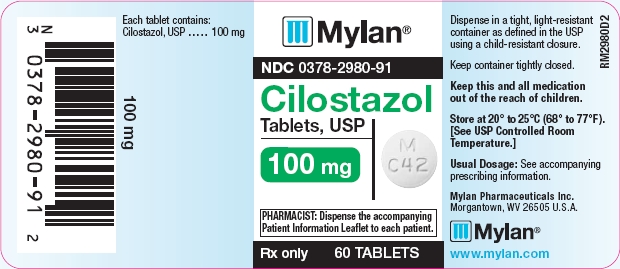 Cilostazol Tablets 100 mg Bottles