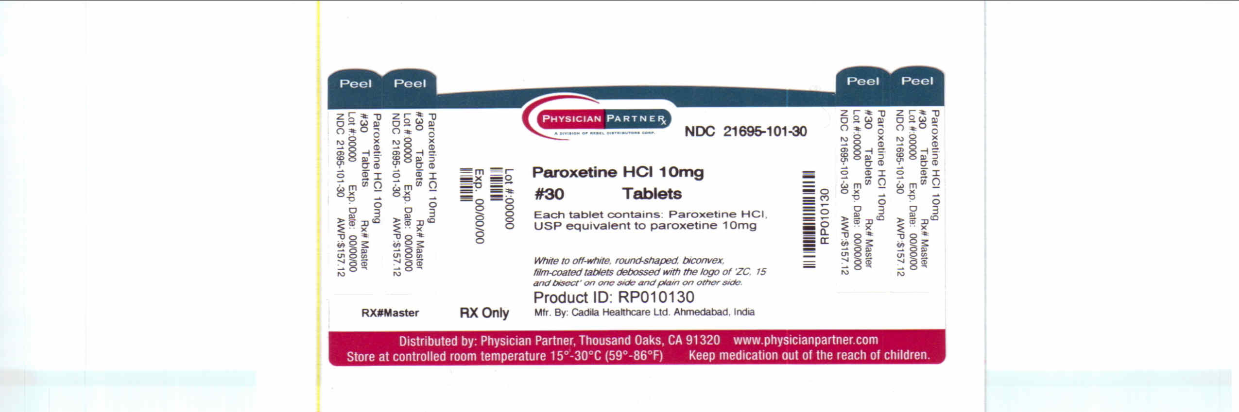 Paroxetiine HCL 10mg