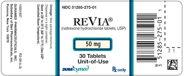 Revia (naltrexone hydrochloride tablets, USP) 50 mg 30 Tablets Unit-of-Use Label
