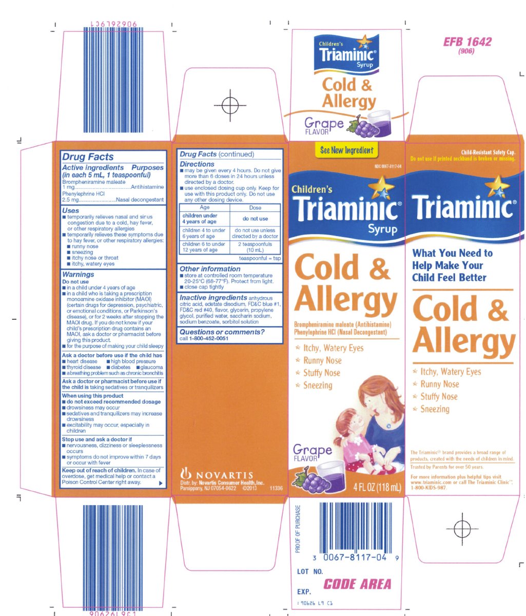 Triaminic Cold & Allergy Syrup Grape 4 OZ Carton
