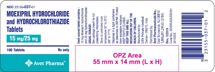 Moexipril Hydrochloride & Hydrochlorothiazide Tablets

15 mg/25 mg

						100 Tablets