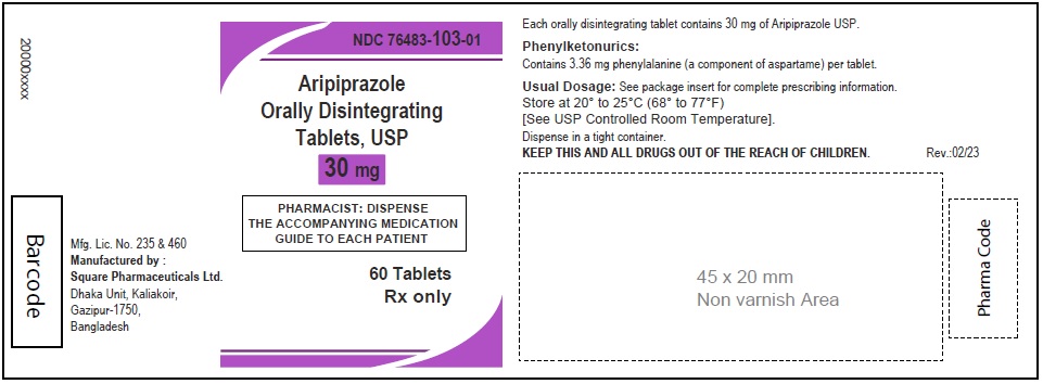 Aripiprazole Orally Disintegrating Tablets, USP 30 mg; 60 Counts