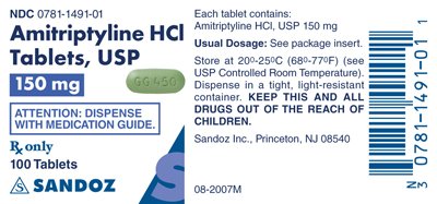 Amitriptyline HCl 150 mg Label