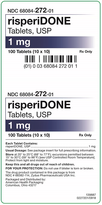 1 mg risperiDONE Tablets Carton