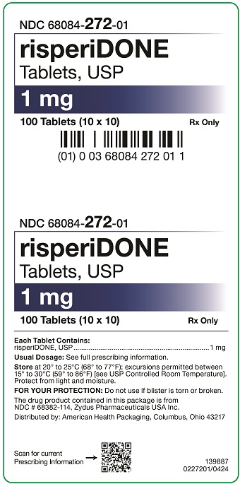 1 mg Risperidone Tablets Carton