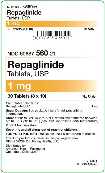 1 mg Repaglinide Tablets Carton