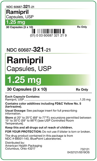 1.25 mg Ramipril Capsule Carton