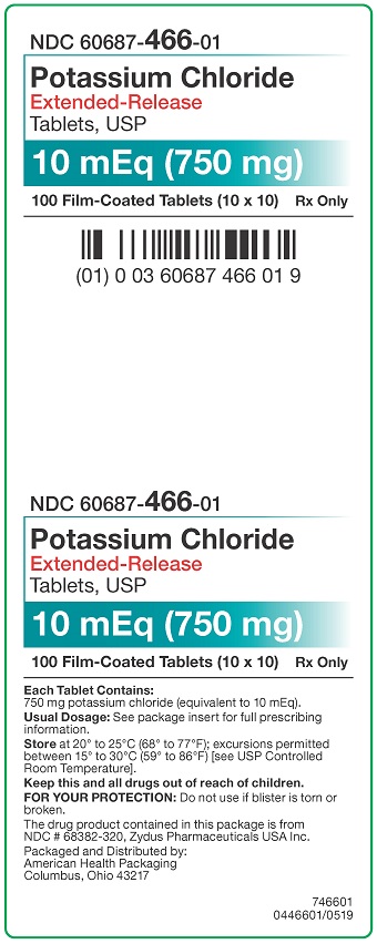 10 mEq (750 mg) Potassium Chloride ER Tablet Carton