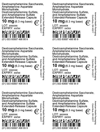 10 mg Dextroamphetamine Saccharate, Amphetamine Aspartate Monohydrate, Dextroamphetamine Sulfate and Amphetamine Sulfate Extended-Release Capsule Blister