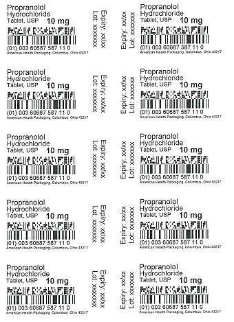 10 mg Propranolol Hydrochloride Tablet Blister