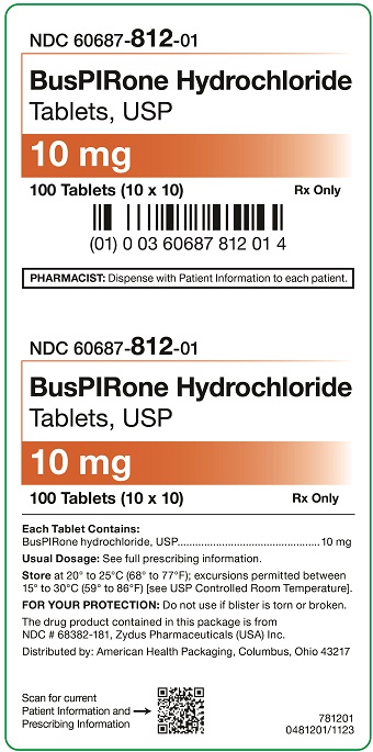 10 mg Buspirone HCl Tablets Carton