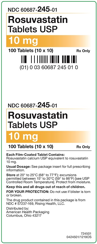 10 mg Rosuvastatin Tablets Carton - 100 UD