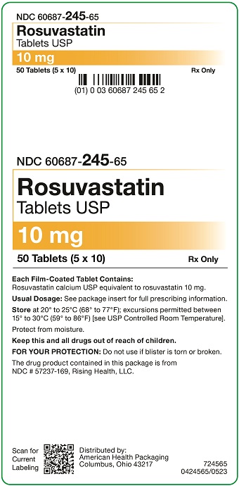 10 mg Rosuvastatin Tablets Carton - 50 UD