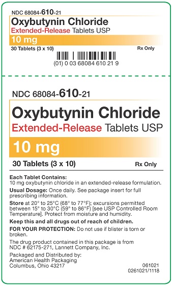 10 mg Oxybutynin Chloride Extended-Release Tablets Carton