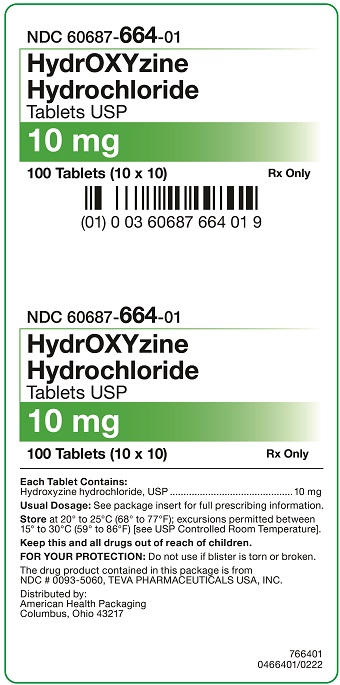 10 mg HydrOXYzine Hydrochloride Tablets Carton