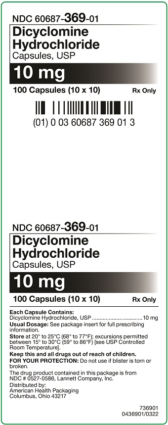 10 mg Dicyclomine Hydrochloride Capsules Carton