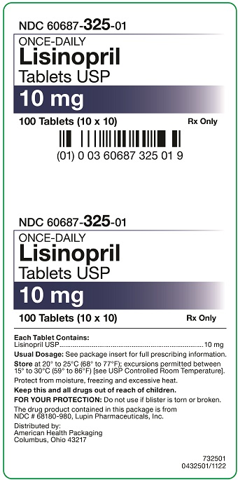 10 mg Lisinopril Tablets Carton