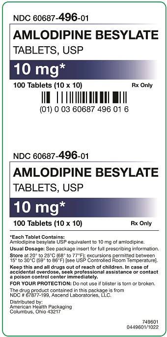 Amlodipine Besylate Tablets - Carton - 10 mg