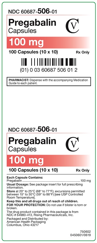 100 mg Pregabalin Capsules Carton