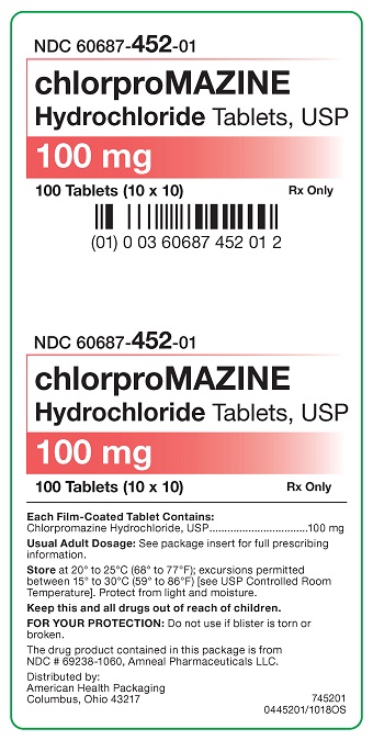 100 mg chlorproMAZINE HCl Tablets Carton