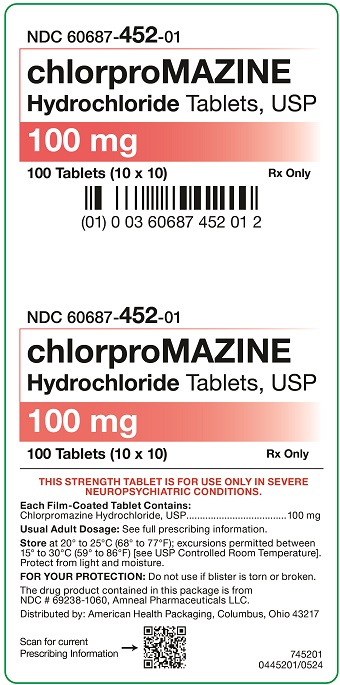 100 mg Chlorpromazine Hydrochloride Tablets Carton