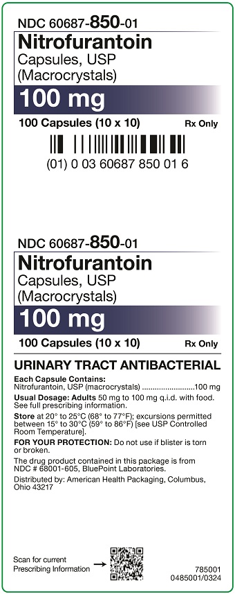 100 mg Nitrofurantoin Macrocrystals Capsules Carton