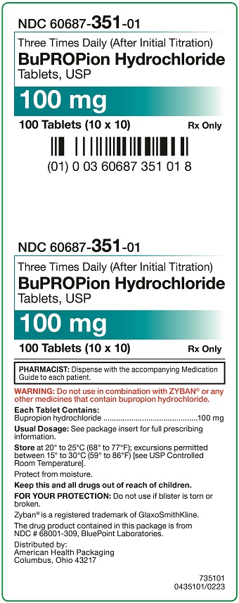100 mg Bupropion HCl Tablets Carton