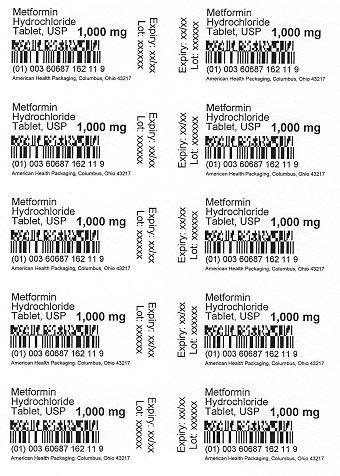 1000 mg Metformin Hydrochloride Tablet Blister