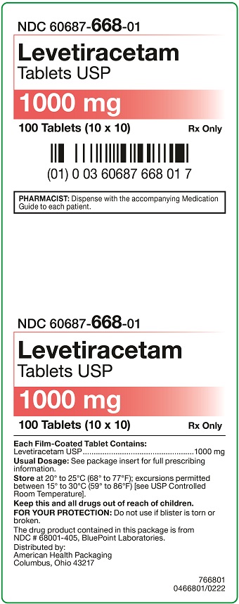 1000 mg Levetiracetam Tablets Carton