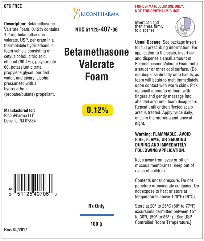 Betamethasone Valerate Foam, 0.12% 100 g Can