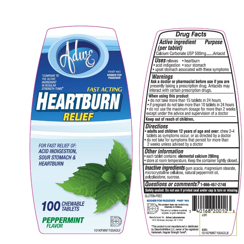 Fast Acting Heartburn Relief Antacid 100 Chewable Tablets