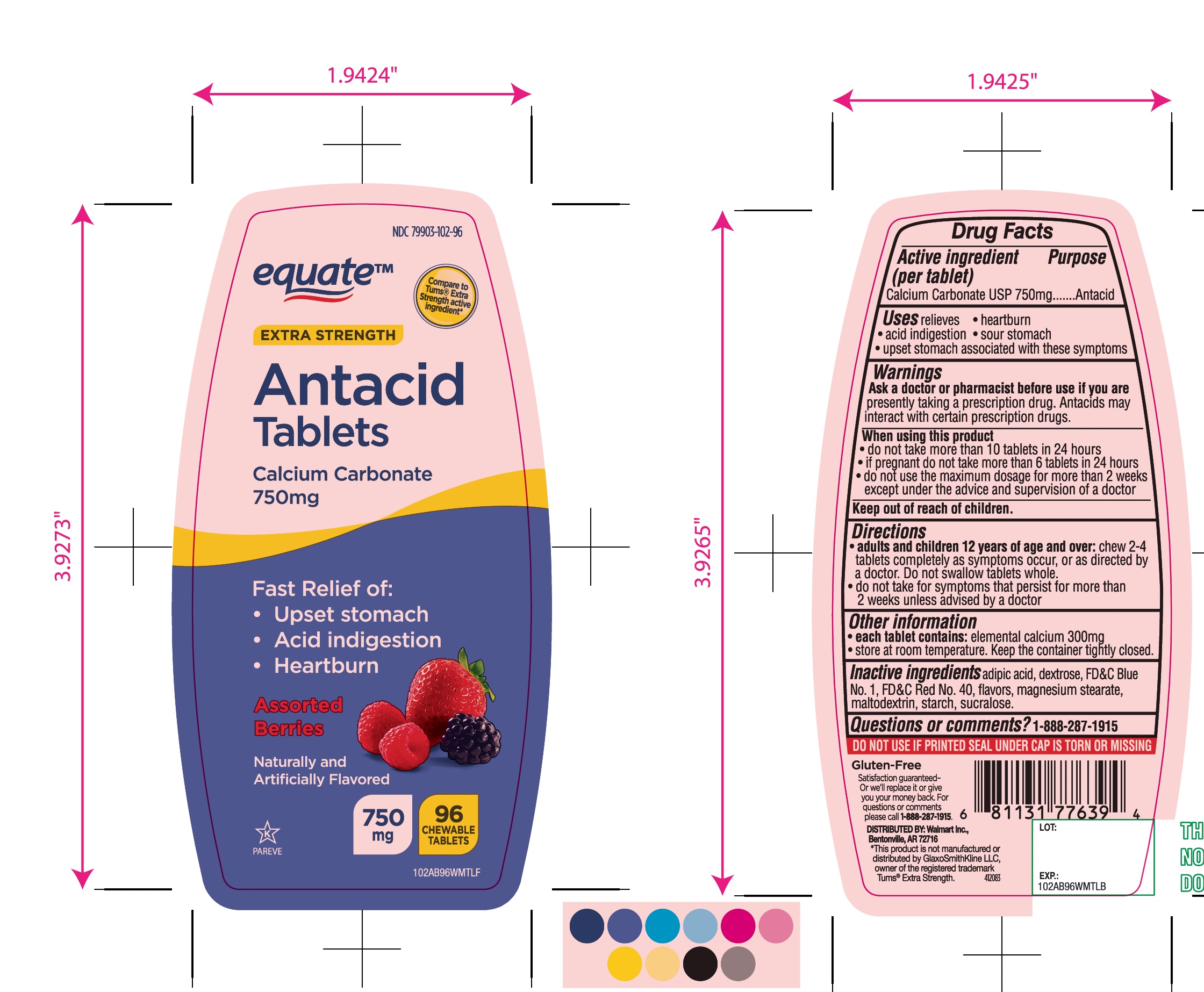 Extra Strength Antacid Tablets Assorted Berry