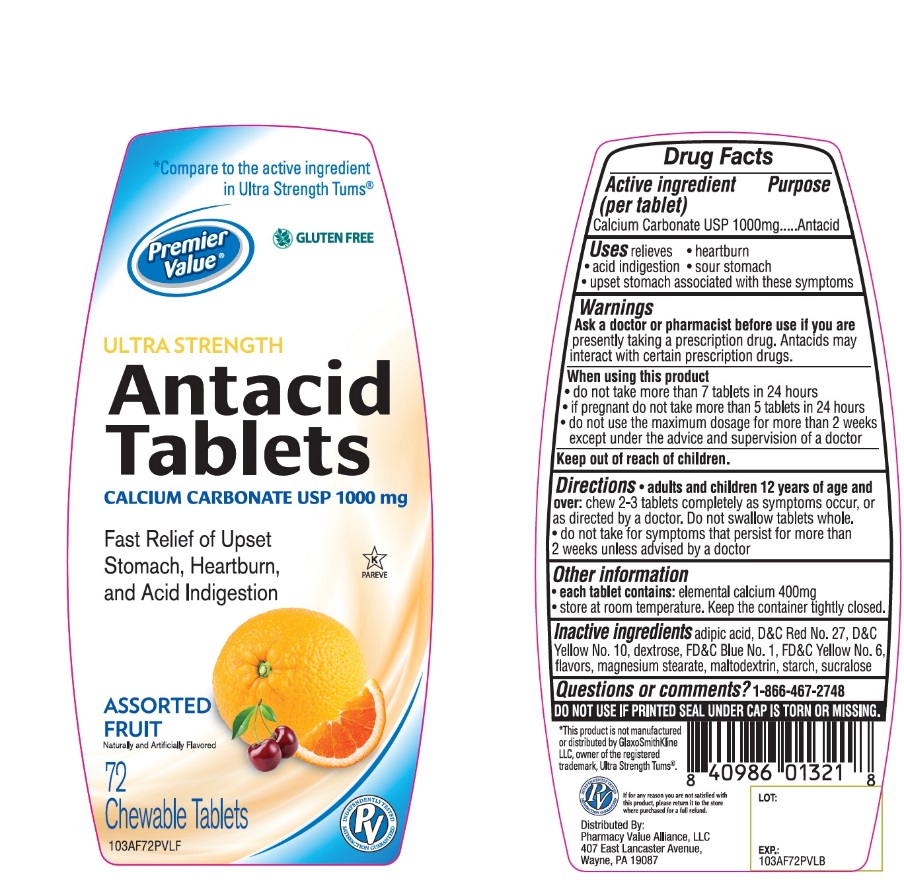 Premier Value Ultra Strength Assorted Fruit Antacid Tablets 