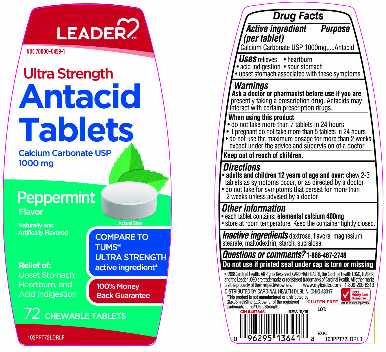 Leader Ultra Strength Peppermint Flavor | Chewable Antacid Tablets Tablet, Chewable Breastfeeding