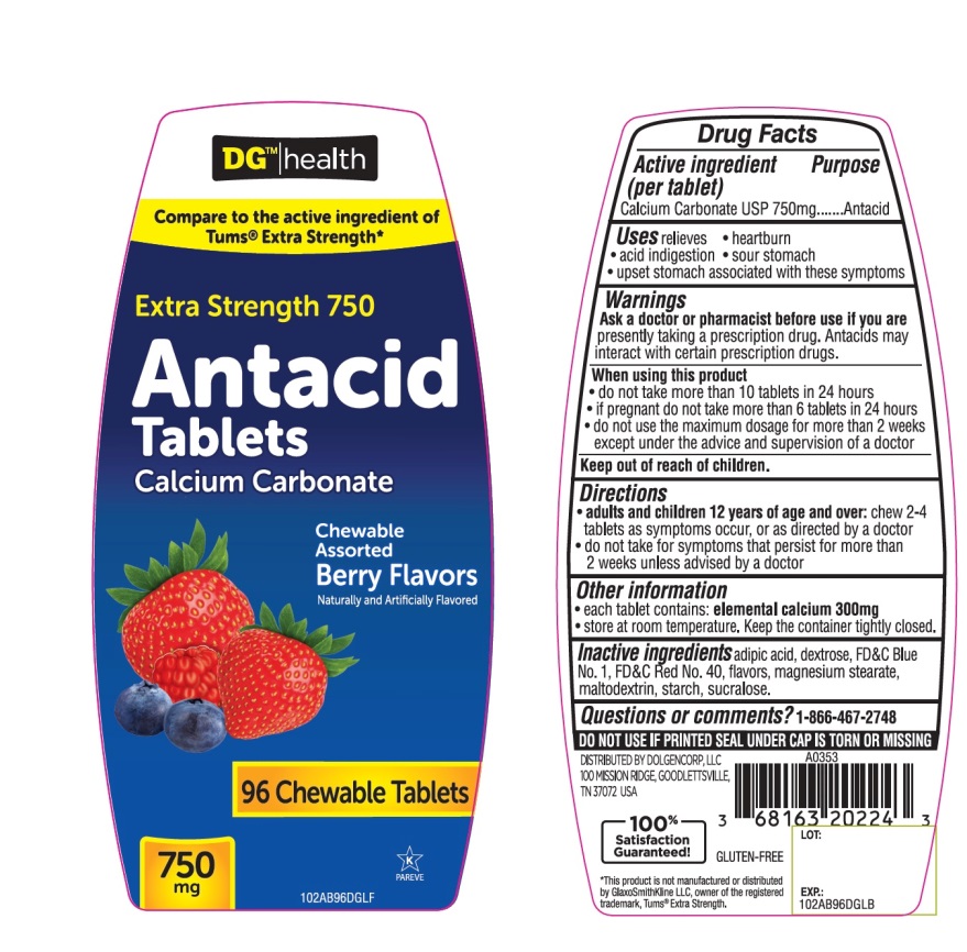 Dollar General Extra Strength Antacid 96 Chewable Tablets