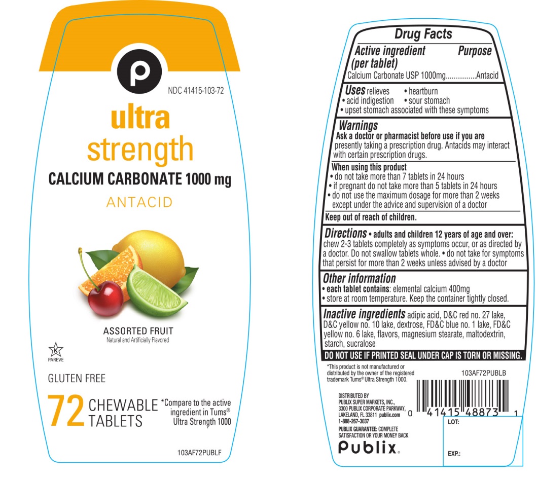 Publix Ultra Strength Assorted Fruit 72 CT antacid