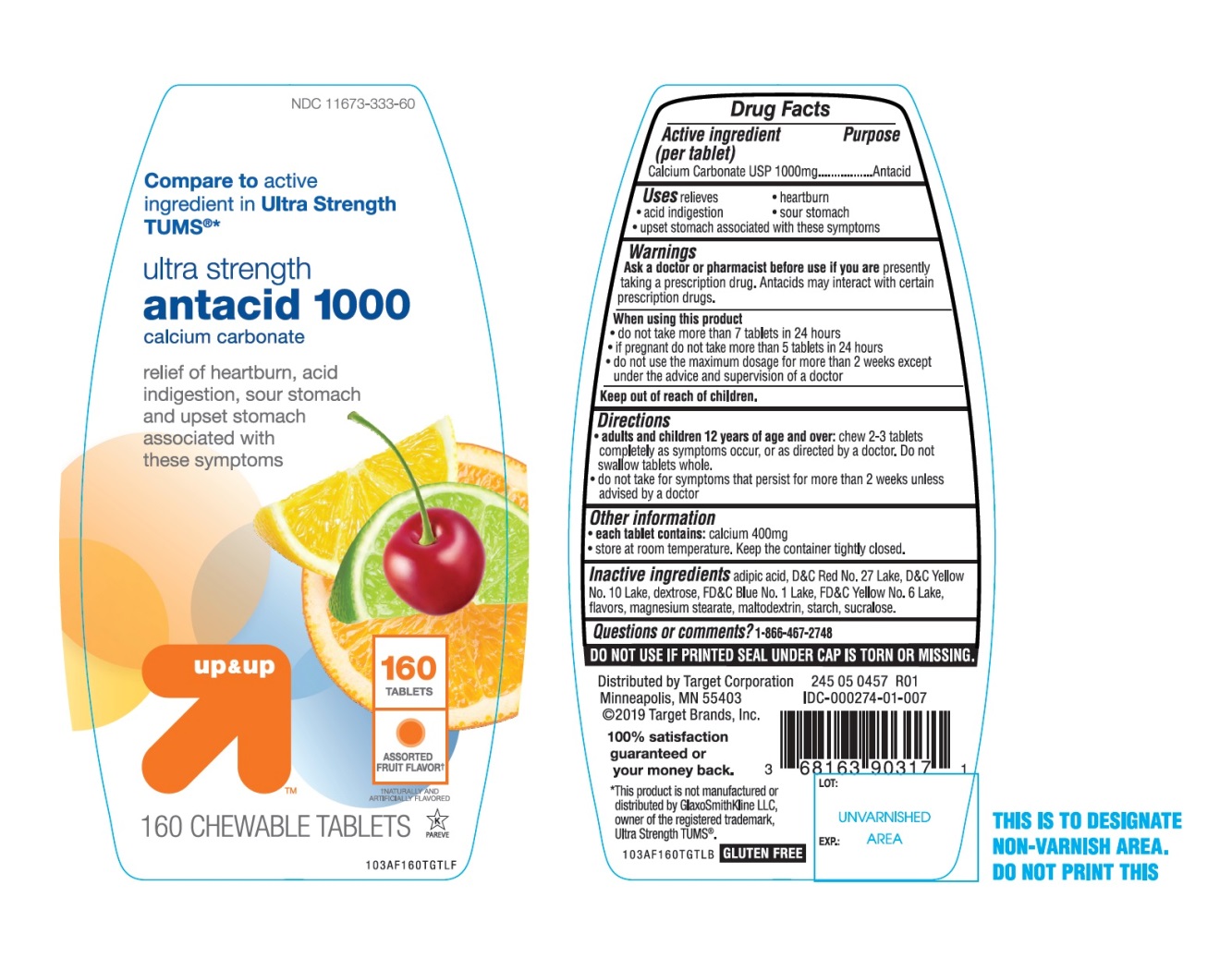 Ultra Strength Antacid Tablets Assorted Fruit