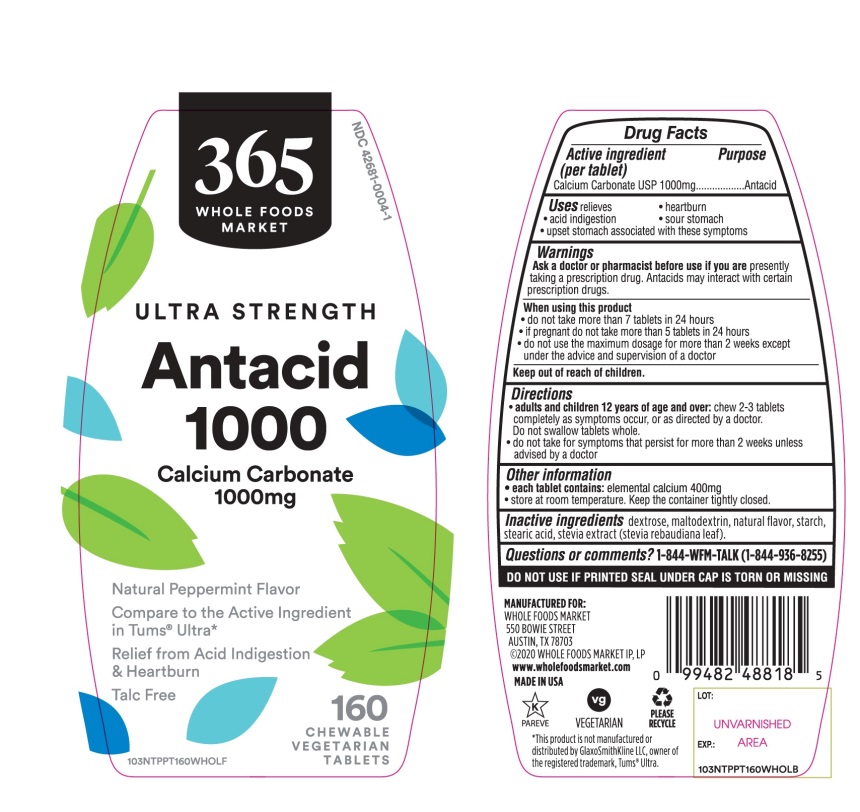 365 Whole Foods Market Antacid 160 Chewable Vegetarin Tablets