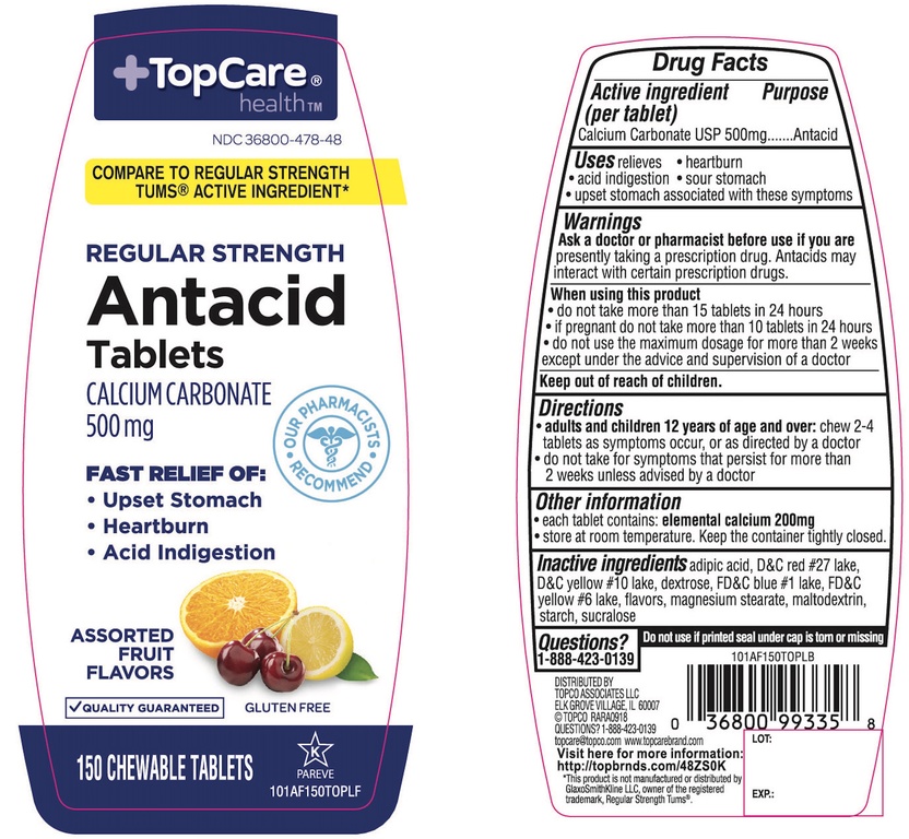 TopCare Regular Strength Antacid Calcium Carbonate Assorted Fruit
