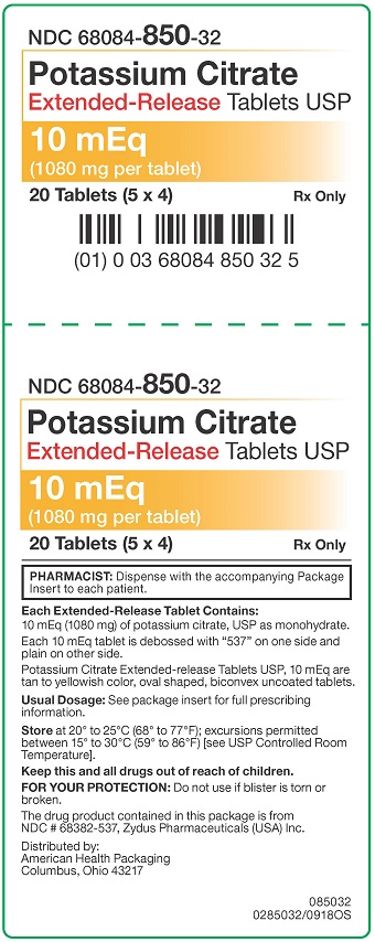 10mEq Potassium Citrate ER Tablets Carton